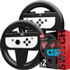 Orzly (Confezione Doppia) - Accessori Neri per i Telecomandi Joy-con Volante del Nintendo Switch