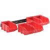 Hünersdorff Kit contenitori a bocca di lupo PP con rotaia in plastica, 5 misura 1, colore rosso