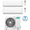 Hisense Climatizzatore Condizionatore Hisense Hi Comfort Wifi R32 Dual Split Inverter 9000 + 12000 BTU con U.E. 3AMW62U4RJC Classe A++/A+
