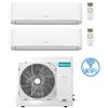 Hisense Climatizzatore Condizionatore Hisense Hi Comfort Wifi R32 Dual Split Inverter 12000 + 12000 BTU con U.E. 3AMW62U4RJC Classe A++/A+