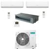 Hisense Climatizzatore Condizionatore Hisense R32 Trial Split Inverter Hi Comfort Wifi più Canalizzabile 7000 + 9000 + 18000 BTU con U.E. 3AMW72U4RJC Classe A++/A+