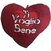 Generico Mini Cuscino Cuore Ti Amo Ti voglio Bene Stampa Retro' 20x18 cm PS 21253-Ti Voglio bene