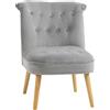 Easycomfort Sedia Moderna per Soggiorno e Sala da Pranzo con Seduta Imbottita e Tessuto Vellutato, 60x66x79 cm, Grigia