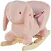 Easycomfort Dondolo Giocattolo a Forma di Coniglio Rosa per Bambini 18-36 Mesi (max 40kg) Suoni Realistici e Batterie Incluse