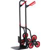 Easycomfort Durhand Carrello Portapacchi Pieghevole 120 kg max con Maniglia Estraibile, 60x45x109 cm, Rosso e Nero