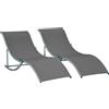 Easycomfort Set 2 Sdraio da Giardino Pieghevoli, Lettino Prendisole in Alluminio e Textilene, 61x165x63 cm