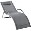 Easycomfort Lettino Prendisole in Alluminio, Sedia Sdraio da Giardino in Textilene con Poggiatesta Rimovibile