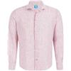 Panareha Camicia da Uomo in Lino a Righe Corsica Rosso (XL)