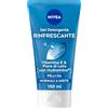 NIVEA Gel Detergente Viso Rinfrescante 2 x 150ml, Detergente viso con acqua purificata e fiore di loto, Detergente viso pelle sensibile che rispetta la naturale idratazione della pelle