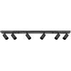 EDO Lampada Faretti da Soffitto Orientabili MALGA GU10 Nero, Faretti 6 Luce, Faretto da Parete Interno per Barra, Lampadario Moderna Plafoniera per Camera da Letto Cucina Soggiorno, Senza Lampadina