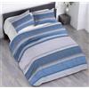 Riad Arredo Set Copripiumino Morbido 100% Puro Cotone Italiano - Parure Sacco Piumino con Federe Made in Italy (Line Blue, Matrimoniale 250x240 + 2 federe 52x82)