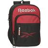 Reebok Portland Zaino scuola doppio scomparto nero 30 x 40 x 12 cm Poliestere 14,4 L, Nero, Taglia unica, Zaino scuola doppio scomparto