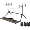 YIWENG Supporto per canne da Pesca con Supporto per canne da Pesca Regolabile a Scomparsa con Canna da Pesca con 3 segnalatori di morso e indicatori di Swinger,Fishing Rod Pod