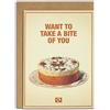 Message Earth Earth Messaggio 3264496 Scheda Doppio Eco-Design con Busta, Motivo Want To Take A Bite of You, Colore: Beige, Carta Riciclata, 16,3 x 12,15 cm