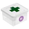 SmartStore Scatola Pronto Soccorso in Plastica da 8L - Scatola Porta Medicine con Inserto - Bloccabile - Chiusura con Clip - L28 x P28 x A17cm