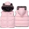 AIEOE Gilet Smanicato Piumino Ragazza Piumino Leggero Bambina Piumino Bambino Invernale Giubbino Leggero Bambina 3-4 Anni Rosa