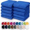 NatureMark Confezione da 10 salviette in spugna, in 100% cotone, da 30 x 30 cm, asciugamani per il viso, Blu Reale