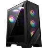 MSI MAG Forge 120A Airflow Case PC Mid Tower ATX, Micro-ATX & Mini-ITX, Vetro temperato, Pannello frontale mesh, 6 ventole Auto-RGB da 120 mm, Filtro antipolvere magnetico, Porte USB 3.2 Gen 1 Type-A