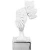 BONGELLI PREZIOSI Scultura da Tavolo Moderna Volti in Marmorino Base Argento 20cm