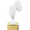 BONGELLI PREZIOSI Scultura da Tavolo Moderna Volti in Marmorino Base Oro 20cm