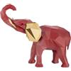 BONGELLI PREZIOSI Decorazione Elefante Stilizzato 9x11cm Marmorino Rosso