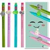 Tinte Ink Legami - Set di 4 penne gel con busta regalo, motivo: gattino, koala, dinosauro e coniglietto