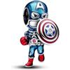 PANDORA Ciondolo di Capitan America della Marvel in argento Sterling con zirconi cubici trasparenti e rossi, smalto rosso e blu