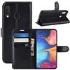 HualuBro Cover Samsung Galaxy A20e, Flip Cover a Libro in PU Pelle Antiurto Portafoglio Leather Case Custodia per Samsung Galaxy A20e Cover (Nero)
