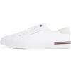 Tommy Hilfiger Uomo Sneakers Vulcanizzate Core Corporate Canvas Profilo Basso, Bianco (White), 43 EU