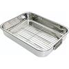 KitchenCraft Teglia con cestello, Teglia in acciaio inox, grande, 43 x 31 cm, argento