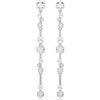 Swarovski Constella Orecchini Pendenti, Gioielli con Crystal Pearls e Zirconia Bianchi Swarovski, Taglio Round, Placcatura in Tonalità Rodio, 6 x 0,5 cm, peso (singolo orecchino) 2,1 g