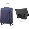 American Tourister Holiday Heat - Spinner Suitcase, 67 cm, 66 L, Blue (Navy) & Tile Bluetooth Item Finder Set