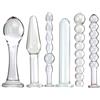 AMAZBEE Vetro anale palle plug,G-spot stimolatore 7 dimensioni dildo massaggio pene masturbazione butt plug SM giocattolo del sesso per gli uomini, le coppie (6 Set)