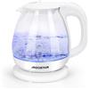 Aigostar Elvin - Bollitore elettrico in vetro borosilicato con illuminazione a LED. 2200W, 1L, Bollitura Rapida, Bianco, Protezione da bollitura a secco. SENZA BPA