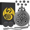 Keller & Weber Set di Dadi Mini DND, Ingranaggio Cavo Custodia per Orologio da Tasca, 7 pezzi in Metallo Poliedrico Set di Dadi D&D, Regali di D&D con Scatola Regalo, Accessori per Giochi di Ruolo, Argento Scuro