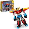 LEGO Creator 3in1 Super Robot 31124 Building Kit Featuring a Robot Toy, a Jet Airplane and a Dragon Model; Creative Gifts for Passionate Fans Aged 7+ (159 Pieces)