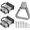 eSynic 2PZ Connettore Spina per Anderson 175A 600V 1/0AWG con 4 Terminali e Cappuccio Antipolveri, 2X Connettore Batteria per Anderson AC/DC Applicazioni Alimentazione di Auto Roulette - Grigio