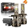 Kairiyard Lampadina H4 LED, 120W 30000LM 6000K bianco freddo 200% luminosità super luminosa angolo del fascio regolabile a 360 gradi Xenon H4 LED Anti Errore Auto Kit di conversione IP67