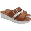 Fly Nature Madamoiselle Ciabatte Alte Estive Donna, Sandali Eleganti con Zeppa, Ciabatta Estiva Casa e Mare in Pelle (Cuoio, Sistema Taglie Calzature EU, Adulto, Donna, Numero, Media, 38)