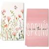 YUNHENTONG Strofinacci Cucina Primavera, 2 Pezzi Canovacci Cucina Fiori Microfibra Asciugamani Cucina Primavera per Utensili da Cucina Primaverili, 40 x 60 cm (Rosa)