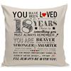 Zimoer 18 Anni Compleanno Regalo Copricuscino, Cushion Cover 18 Anni Compleanno Buon Fodera per cuscino 45x45 CM, Regalo di compleanno 18° federa per cuscino di compleanno, per ragazze e ragazzi