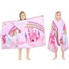 decalsweet 100% Cotone Poncho da Bagno per Bambini Morbido e Assorbente, Asciugamano da Spiaggia per Bambini con Cappuccio, Telo Mare Accappatoio, Accappatoio Piscina Doccia per Ragazza Ragazzi (Unicorno Rosa)
