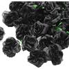 HXMJIED 50 mini teste di fiori neri, teste di rosa nera da 4 cm, teste di fiori di rosa artificiali, petali di rosa finti, fiori artificiali neri