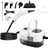 ExKeen Pulitore a Vapore 1100 Ml, 2500 W Pressione Del Vapore Portatile Con 9 Accessori, Steam Cleaner, Riscaldamento Rapido da 15 Secondi, Per Mobili Da Cucina, Bagno (Bianco)