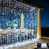 Yomistar Tenda Luminosa 6m x 3m 600 LED Tenda Luci Natale con Timer, 8 Modalità Luci Natale Esterno Cascata Impermeabile Tenda Luminosa Interno Per Giardino Matrimonio Camera Festa