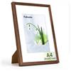 Feihorrm - Cornice portafoto A4 in rovere con vetro temperato, per foto da 21 x 29,7 cm, senza passepartout o foto da 13,9 x 20 cm, colore: marrone scuro (A4 (21x29,7 cm)/ 1x)