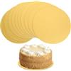 Tenbrachian 10 Pz Sottotorta Tondo, Supporti per Torte Oro, Vassoio Torta Rotondo 20 cm, Vassoio Torta Rotondo in Cartone, Base Sottotorta in Cartone Rotondi per Trasporto di Torte(Oro)