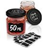 Praknu 24 Vasetti di Vetro Piccoli da 50 ml - Con Etichette e Pennarello - Ermetici - Lavabili in Lavastoviglie - Ideali da Regalare - Per Miele e Marmellata