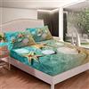 Loussiesd Ocean Themed Set di da Letto Mare to Lenzuolo Set Hawaiian Beach Lenzuolo con Angoli per Bambini Bambini in Microfibra Estate Vacanza Letto Copertura della Camera Decor Singolo
