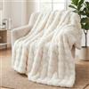 SHANNA Coperta Plaid Super Morbida Pile Peluche di Coniglio Caldo e Spesso 160 x 200 cm, 1000 g/m² Divano Coperta Fluffy di Alta Qualità, Versatile Coperta Matrimoniale per Camera da Letto Viaggi, Bianco